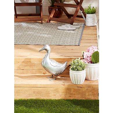 Zingz Home Galvanized Duck Garden Sculpture