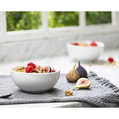 Ceramic Soup & Cereal Bowls Set, 20oz, 4-Pack, Microwave & Dishwasher Safe, White