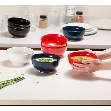 Ceramic Soup & Cereal Bowls Set, 20oz, 4-Pack, Microwave & Dishwasher Safe, White