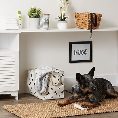 Bone Dry Collapsible Rectangle Pet Storage Bin Paw/Bone Print