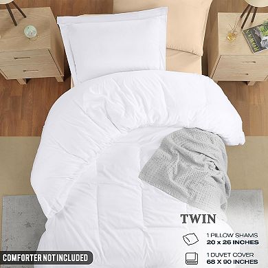 Duvet Cover Twin Size - 2 Piece with Zipper Closure - 1 Comforter Cover& 1 Pillow Sham Comforter