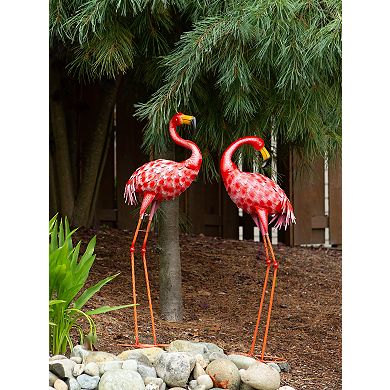 Zingz Home Bright Standing Flamingo Garden Statue