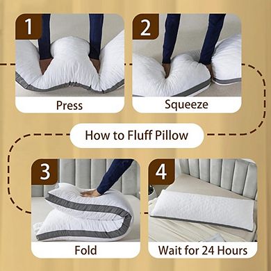 JUANWANG Memory Foam Body Pillow with Removable Case, Large Adult Sleeping Pillow
