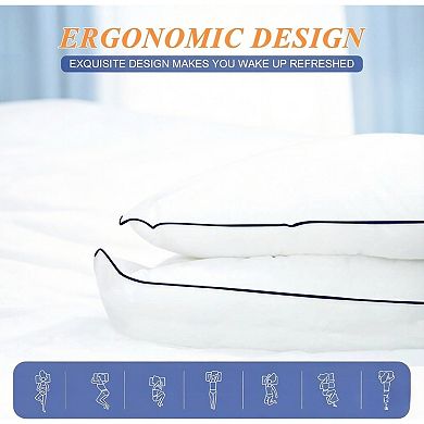 Bed Pillows for Sleeping- Medium Soft, Queen Size Set of 2, Cooling Hotel Quality for Back, Stomach