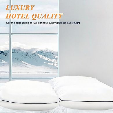 Bed Pillows for Sleeping- Medium Soft, Queen Size Set of 2, Cooling Hotel Quality for Back, Stomach