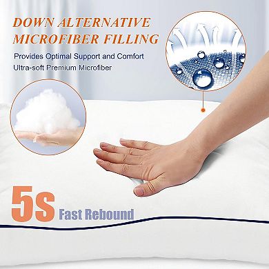 Bed Pillows for Sleeping- Medium Soft, Queen Size Set of 2, Cooling Hotel Quality for Back, Stomach