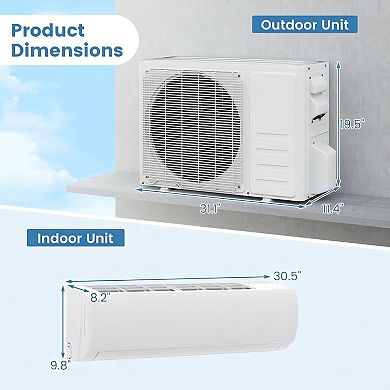 11500 BTU WiFi Mini Split Air Conditioner and Heat Pump 115V