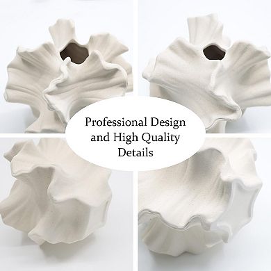 Ceramic Vase Set of 2, Reed Decoration, Simple Nordic Bohemian Modern Home Decor
