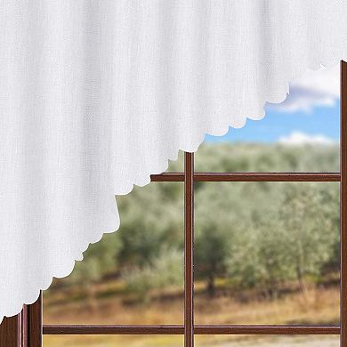 Burlap Look Swag Curtains Rod Pocket Kitchen Valance 36 Inch 2 Panels