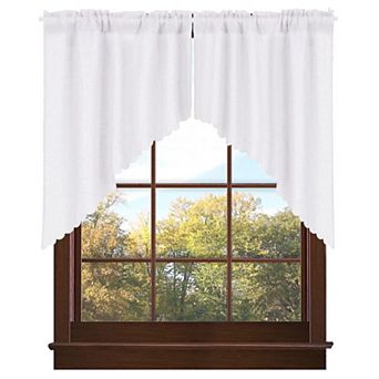 Burlap Look Swag Curtains Rod Pocket Kitchen Valance 36 Inch 2 Panels