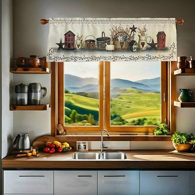 Rustic Curtain Rod 58x18 Inches Country-Style Window Decoration
