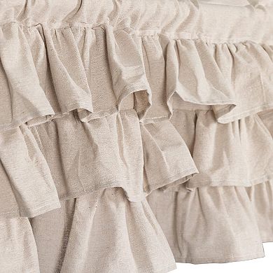 Pleated linen valance 52 x 18 farmhouse style sheer rod pocket