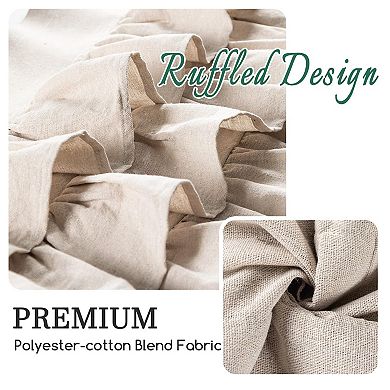 Pleated linen valance 52 x 18 farmhouse style sheer rod pocket