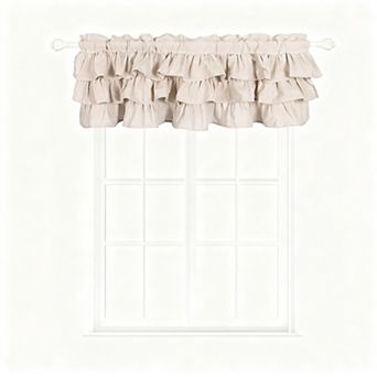 Pleated linen valance 52 x 18 farmhouse style sheer rod pocket