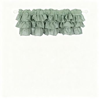 Pleated linen valance 52 x 18 farmhouse style sheer rod pocket