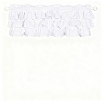 Pleated linen valance 52 x 18 farmhouse style sheer rod pocket