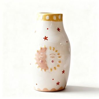 Ceramic Vase, Small Dried Flowers, Bohemian Decoration