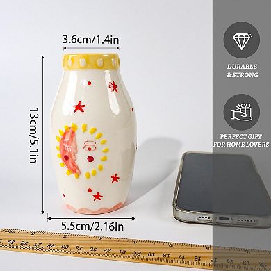 Ceramic Vase, Small Dried Flowers, Bohemian Decoration