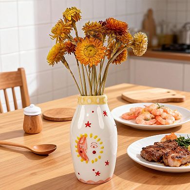 Ceramic Vase, Small Dried Flowers, Bohemian Decoration