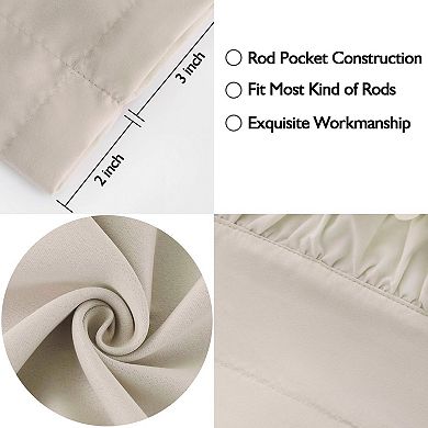 2-piece Ruffle Curtain Panels Handmade Bow Blackout Curtains 52 inches x 18 inches