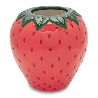 Retro Style Strawberry Vase Decorative Ceramic 6-Inch Multi-Purpose Container