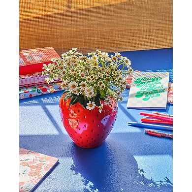 Retro Style Strawberry Vase Decorative Ceramic 6-Inch Multi-Purpose Container