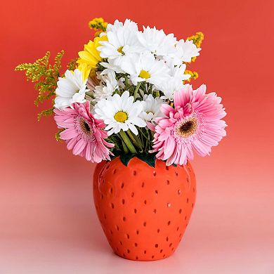 Retro Style Strawberry Vase Decorative Ceramic 6-Inch Multi-Purpose Container
