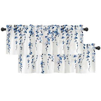 2 pc curtain topper 54x18 in 3-inch rod pocket lightweight sheer polyester curtains