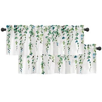 2 pc curtain topper 54x18 in 3-inch rod pocket lightweight sheer polyester curtains