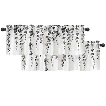2 pc curtain topper 54x18 in 3-inch rod pocket lightweight sheer polyester curtains