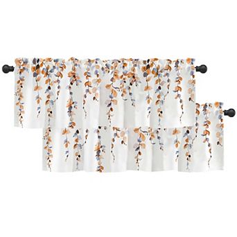 2 pc curtain topper 54x18 in 3-inch rod pocket lightweight sheer polyester curtains