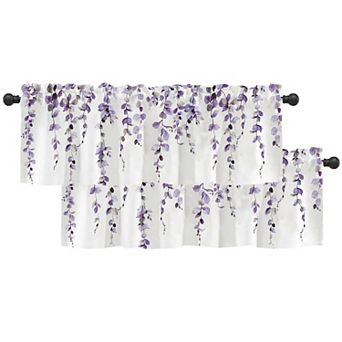 2 pc curtain topper 54x18 in 3-inch rod pocket lightweight sheer polyester curtains