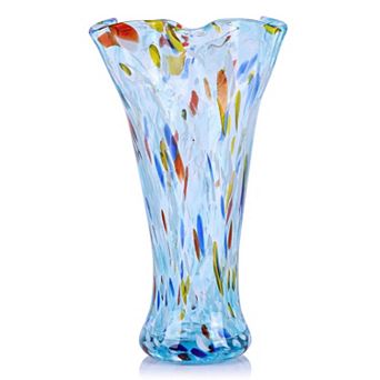 9-inch Hand-Blown Glass Vase Wide-Mouth Vase Home Decoration