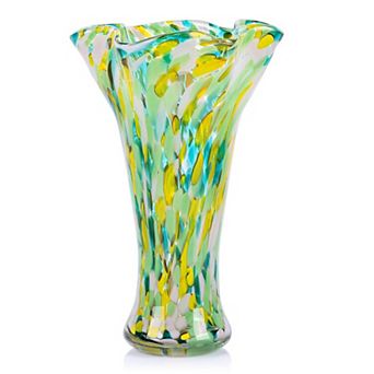 9-inch Hand-Blown Glass Vase Wide-Mouth Vase Home Decoration