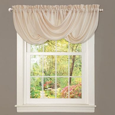 Waterfall Ruffle Curtains 42"x18" Light-Filtering Curtains