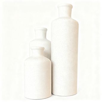 High ceramic vase set, 3 pieces, large, modern farmhouse style decoration, living room ornament