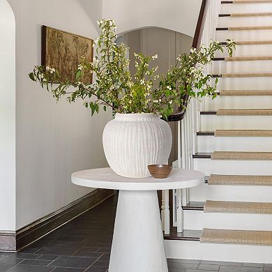 Large Rustic Minimalist Vase 11" Distressed Round Floor Farmhouse