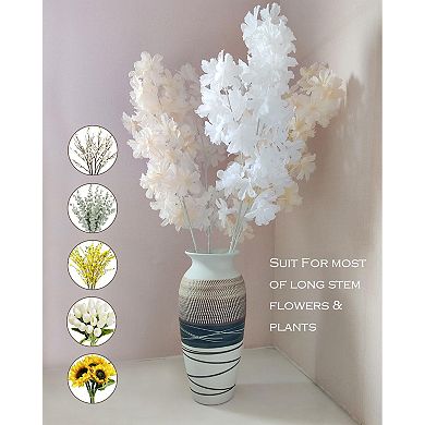 Ceramic Rustic Farmhouse Vase 12.6" Large Vintage Boho Textured Home Decor