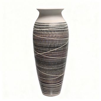 Ceramic Rustic Farmhouse Vase 12.6" Large Vintage Boho Textured Home Decor