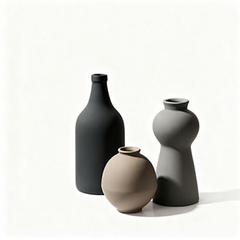 Ceramic Vase Three-Piece Set Nordic Minimalist Multi-Color Home Decoration Country Style Pottery