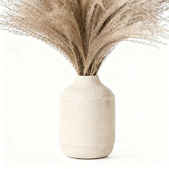 Ceramic Sand Glaze Vase 7.4" Rustic Farmhouse Boho Decor Flower Pot