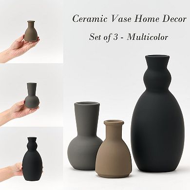 Ceramic Vase Set of 3 Pieces Nordic Minimalist Colorful Home Decor ...