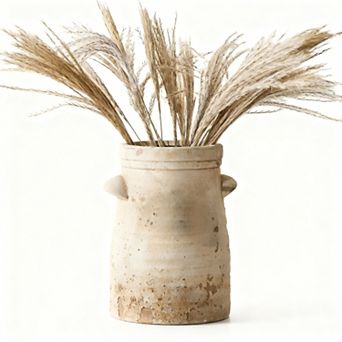 Ceramic Vase 8 Inch Rustic Distressed Pottery Home Decor Shelf Mantle Table