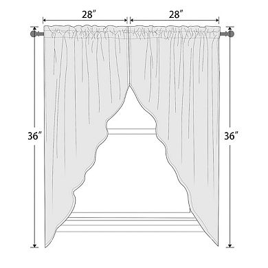 Floral Curtain Valance 28 inches wide x 36 inches long Rod Pocket Style