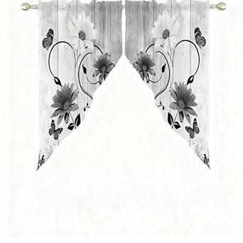 Floral Curtain Valance 28 in wide x 36 in long Rod Pocket Style
