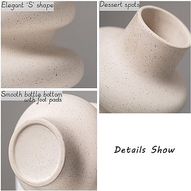 Ceramic Vases Set 2 Modern Round Dried Flower Boho Centerpieces Wedding Living Room Office Bedroom