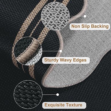 3x5  Washable Outdoor Jute Pattern Rug, Non-Slip Indoor Patio Door Mat