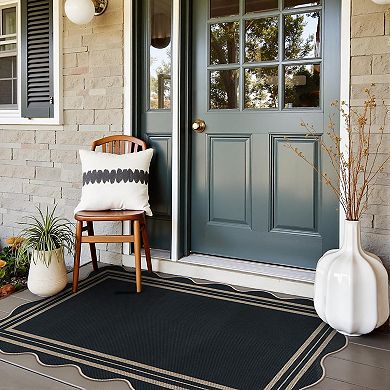 3x5  Washable Outdoor Jute Pattern Rug, Non-Slip Indoor Patio Door Mat
