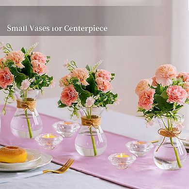 Clear Glass Vase Set of 3 Vases Wedding Table Decoration