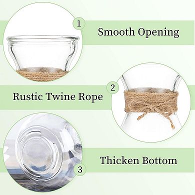 Clear Glass Vase Set of 3 Vases Wedding Table Decoration